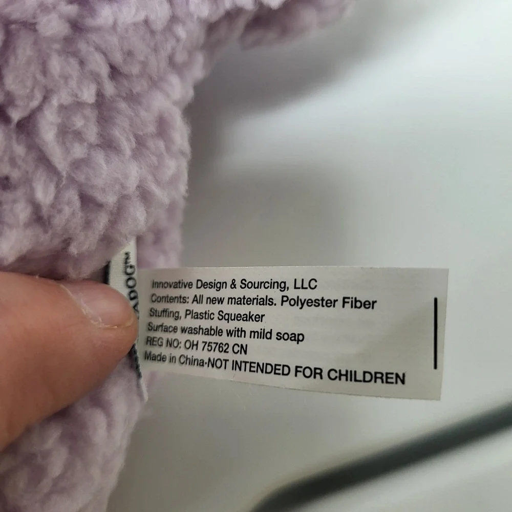 Multipet Aromadog Calming Lavender Scented Squeaky Fleece Man Purple Dog Toy